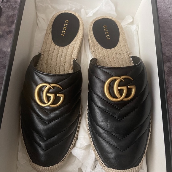 Gucci nappa matelasse GG marmont espadrilles size 38 - Picture 1 of 14